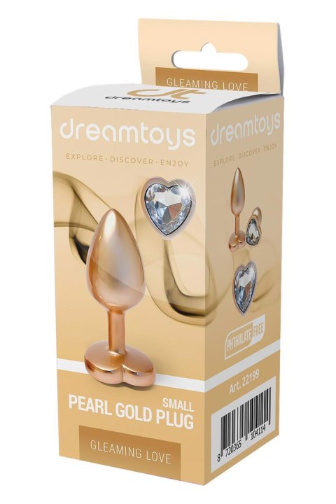 Korek analny aluminiowy złoty matowy z serduszkiem Dream Toys mały Dream Toys