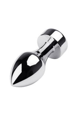 Korek analny metalowy srebrny TOYFA z czarnym kryształkiem 10,8 cm Metal by TOYFA