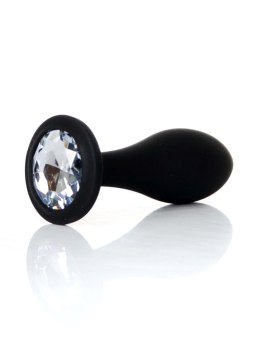 Korek analny silikonowy transparentny z diamentem L 10.5 cm B - Series HeavyFun
