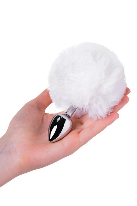 Korek analny srebrny TOYFA z króliczym ogonkiem 13 cm Metal by TOYFA