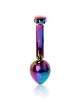 Korek analny stalowy HeavyFun wielokolorowy zakrzywiony 9 cm B - Series HeavyFun