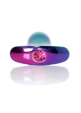 Korek analny stalowy z diamencikiem różowy M HeavyFun 9 cm B - Series HeavyFun