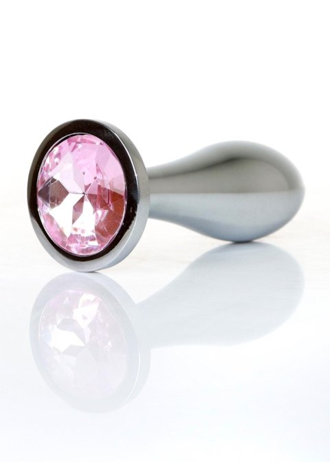 Korek analny ze stali nierdzewnej z diamencikiem HeavyFun srebrny 9 cm B - Series HeavyFun