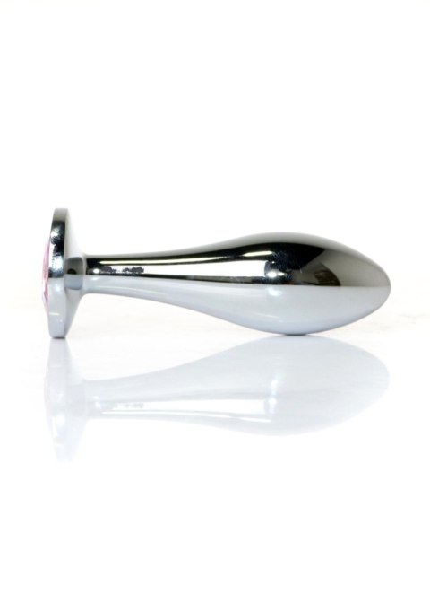 Korek analny ze stali nierdzewnej z diamencikiem HeavyFun srebrny 9 cm B - Series HeavyFun