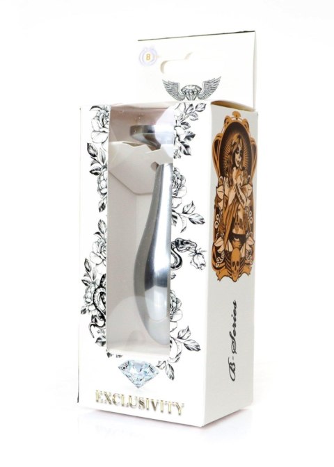 Korek analny ze stali nierdzewnej z diamencikiem HeavyFun srebrny 9 cm B - Series HeavyFun