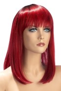 Peruka długa błyszcząca ciemnoczerwona Elvira World Wigs z grzywką WORLD WIGS