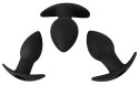 Zestaw plugów analnych wibrujących Black Velvets silikonowy USB 3 sztuki Black Velvets
