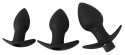 Zestaw plugów analnych wibrujących Black Velvets silikonowy USB 3 sztuki Black Velvets