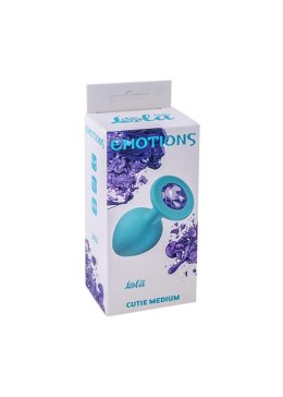 Korek analny silikonowy Emotions Cutie Medium turkusowy z kryształem Lola Toys
