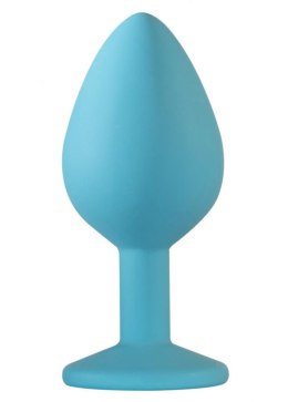 Korek analny silikonowy Emotions Cutie Medium turkusowy z kryształem Lola Toys