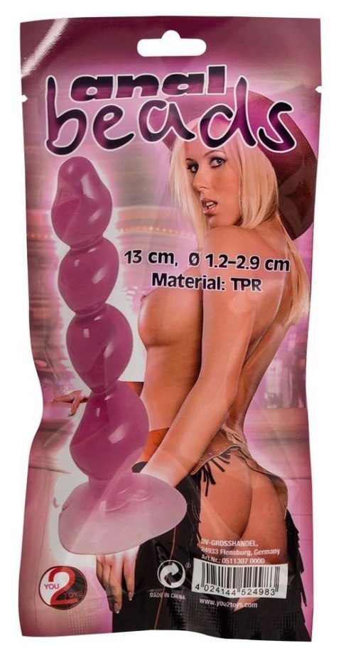 Kule analne You2Toys przezroczysto fioletowe 4 kulki 13 cm You2Toys