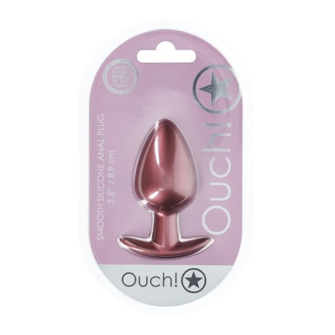 Korek analny silikonowy Ouch! Large 8,9 cm różowe złoto Ouch!