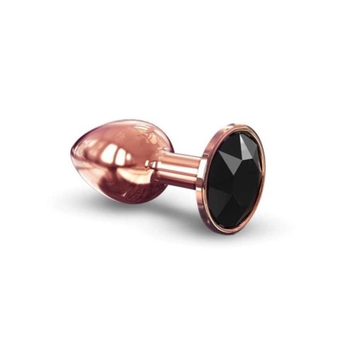 Metalowy korek analny z czarnym kryształem Marc Dorcel Diamond S 7 cm Dorcel