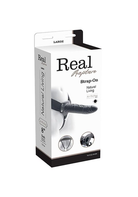 Proteza wibracyjna strap on Real Rapture czarna 22.5 cm Real Rapture