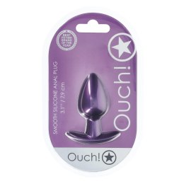 Silikonowy korek analny Ouch! medium metaliczny fiolet 7,9 cm Ouch!