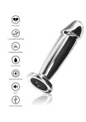 Wibrujący korek analny stal nierdzewny ToyJoy srebrny 11.8 cm USB TOYJOY