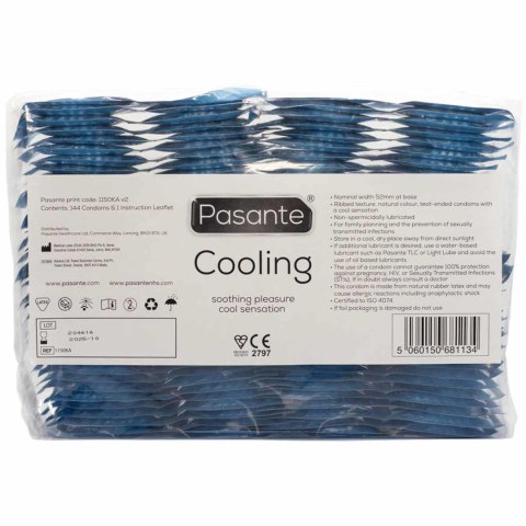 Prezerwatywy Pasante Cooling prążkowane chłodzące 144 szt Pasante