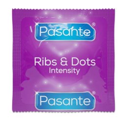 Prezerwatywy Pasante Ribs Dots Intensity prążkowane kropkowane 144 szt Pasante