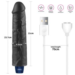 Realistyczne dildo wibrujące Lovetoy Softee czarne USB 24 cm Lovetoy