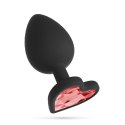 Silikonowy korek analny Crushious Cuore mały z 4 kryształkami 7cm Crushious