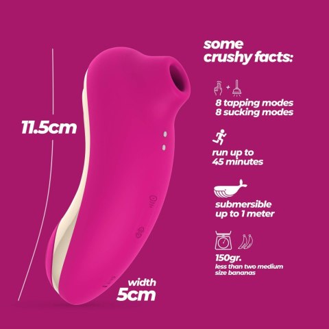 Stymulator łechtaczki Crushious Supernova ssący i stukający różowy USB 12cm Crushious