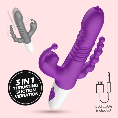 Wibrator punktu G Crushious Wrangler z posuwem i ssaniem USB 23 cm Crushious