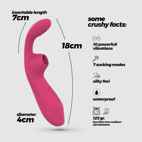 Wibrator punktu G ssący Crushious Cyrano silikonowy USB 18cm Crushious