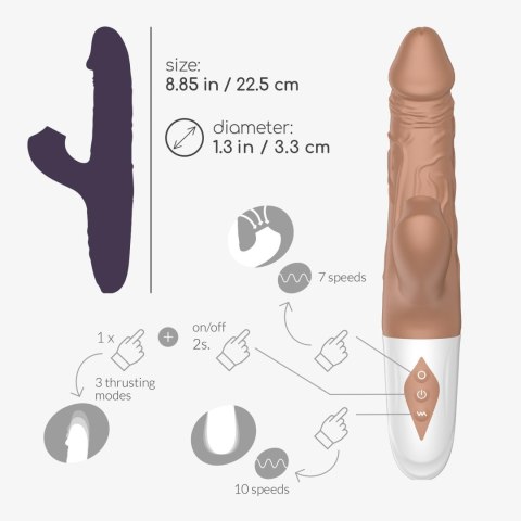 Wibrator realistyczny posuwisty Crushious El Matador 22,5 cm USB Crushious