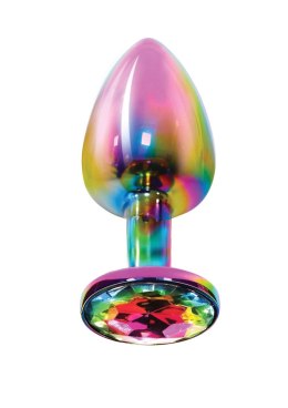 Aluminiowy korek analny z tęczowym klejnotem Twilight ToyJoy mały 7 cm TOYJOY