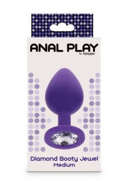 Korek analny Diamond Booty Jewel fioletowy z kryształkiem 8 cm TOYJOY