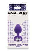 Korek analny Diamond Booty Jewel silikonowy fioletowy mały 7 cm TOYJOY