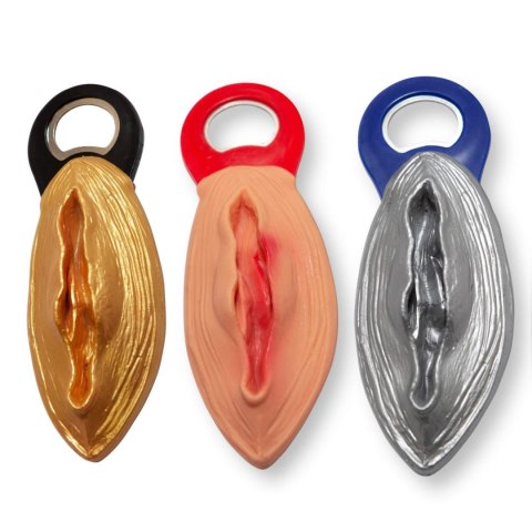 Otwieracz do butelek w kształcie cipki Kinky Pleasure złoty Kinky Pleasure