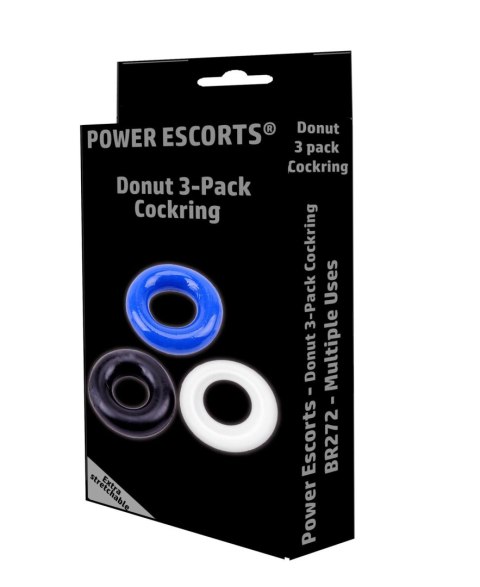 Pierścienie erekcyjne donut Power Escorts 3 sztuki TPE Power Escorts