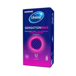 Prezerwatywy kropkowane Unimil Sensation Max transparentne 12 szt 53 mm Unimil