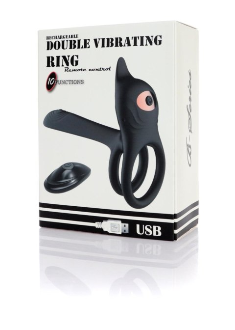 Stymulator - Double vibrating ring - USB 10 Functions / Remote Control B - Series Magic