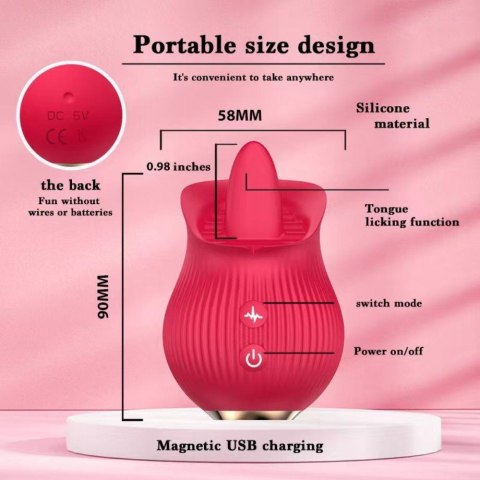 Stymulator łechtaczki z lizaniem Petal Bliss silikonowy USB 9cm B - Series Lyla