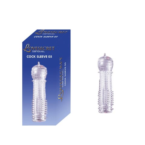 Transparentny rękaw na penisa z wypustkami Lovesecret 12,5 cm Lovesecret