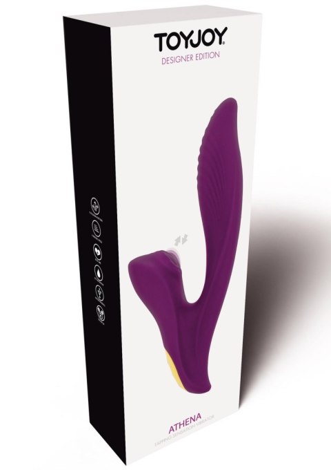 Wibrator silikonowy Athena Tapping Sensation fioletowy USB 20.5 cm ToyJoy Designer Edition