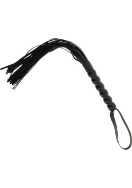 Pejcz z koralikami PU czarny 60 cm