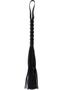 Pejcz z koralikami PU czarny 60 cm