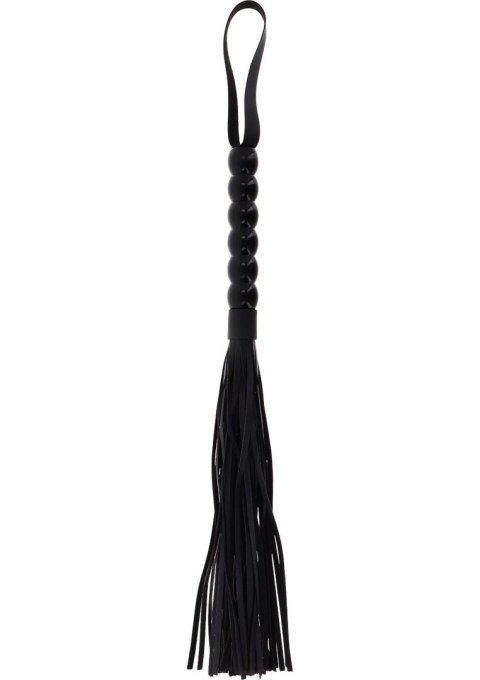 Pejcz z koralikami PU czarny 60 cm