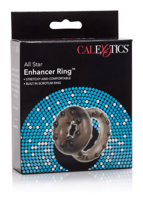 Pierścień erekcyjny All Star Calexotics czarny TPE z ringiem na jądra 5 cm CalExotics