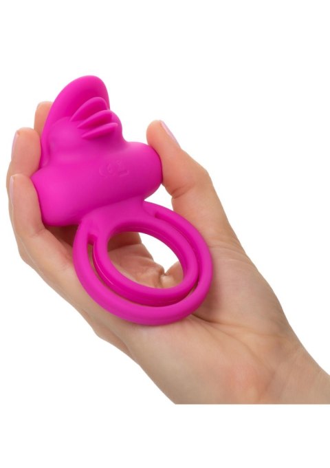 Pierścień wibrujący silikonowy Calexotics Dual Clit Flicker różowy CalExotics