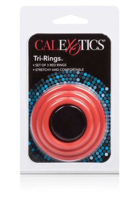 Pierścienie erekcyjne Tri Rings silikonowe czerwone Calexotics CalExotics