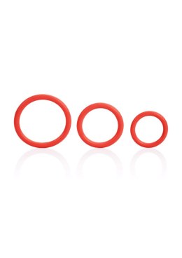 Pierścienie erekcyjne Tri Rings silikonowe czerwone Calexotics CalExotics