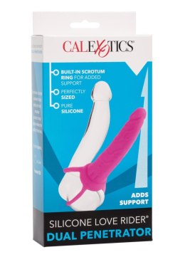 Strap on silikonowy Calexotics do podwójnej penetracji różowy 14 cm CalExotics