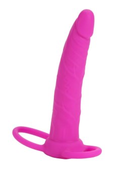 Strap on silikonowy Calexotics do podwójnej penetracji różowy 14 cm CalExotics