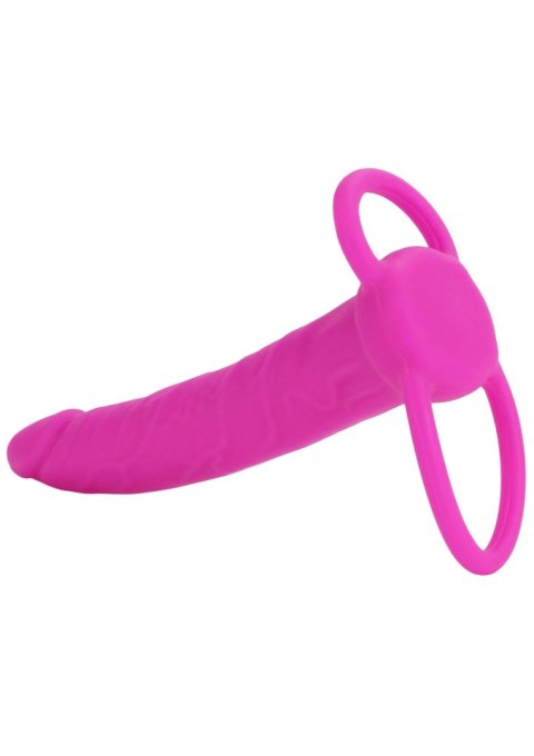 Strap on silikonowy Calexotics do podwójnej penetracji różowy 14 cm CalExotics