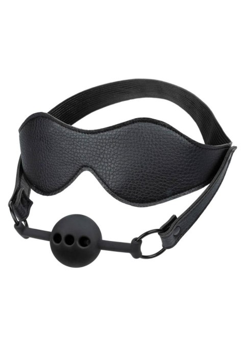 Maska blackout z oddychającym kneblem silikonowym Calexotics CalExotics
