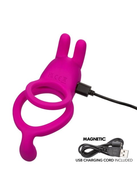 Pierścień wibrujący Calexotics z uszami króliczymi różowy USB CalExotics